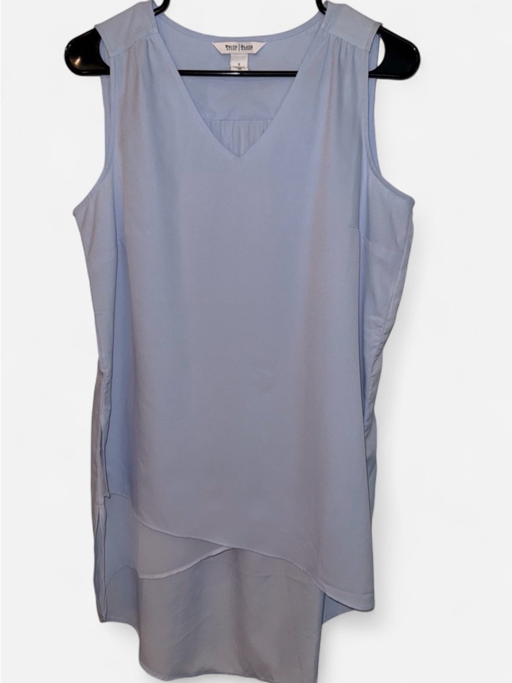 White House Black Market Light Blue V-Neck Sleeveless Blouse oversized S